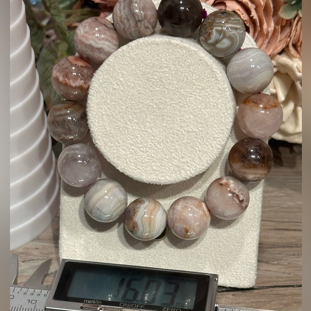 Crazy Lace Agate Bracelet 16mm Size 7